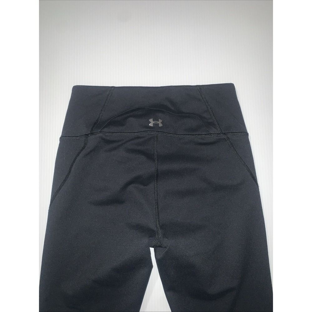 Under Armour Women's Small Mid Rise Ankle Leggings Black Athletic Activewear Gym - Picture 2 of 8